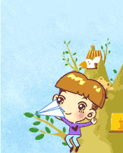 折一个纸飞机替我送去儿童节的祝福